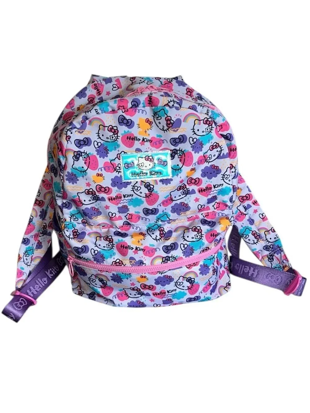 Sanrio Hello Kitty Pink with Purple  All-Over Print Nylon Backpack NWOT